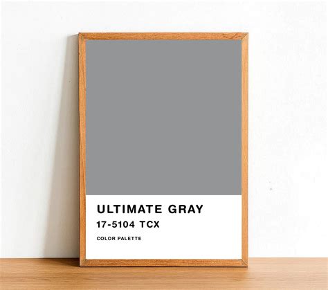 Ultimate Gray Color Printable Pantone Color Poster Color Etsy