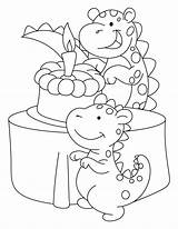 Birthday Coloring Dinosaur Pages Happy Card Dino Printable Cards Color Party Celebrating Puppy Teacher Colouring His Kids Bestcoloringpages Getcolorings Popular sketch template