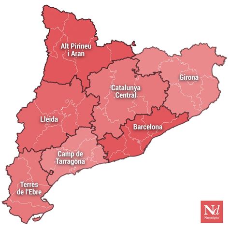 mapa aixi es divideix catalunya en regions sanitaries