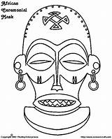 Masque Maskers Afrikaanse Africain Kleurplaten Africanas Afrique Máscaras Kleurplaat Maschere Desenho Mascaras Masker Tribali Tekeningen Carnevale Visiter Vezi Uitprinten Downloaden sketch template