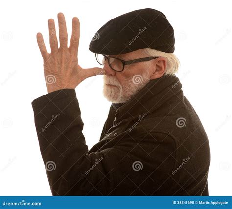 rude senior man stock photo image  insolent single