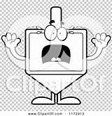 Dreidel Mascot Screaming Outlined Coloring Clipart Cartoon Vector Thoman Cory sketch template