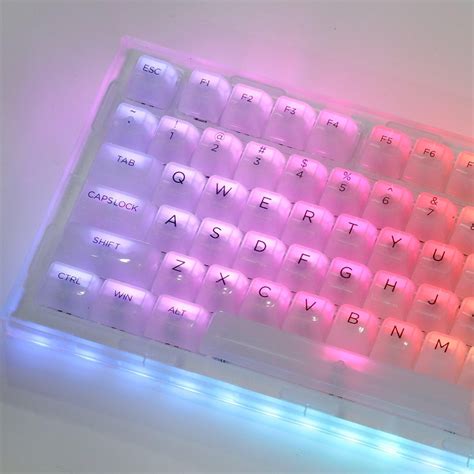 akko clear white transparent keycaps set asa  keys datablitz