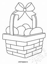 Easter Basket Coloring Egg Empty Picnic Eggs Pages Color Getcolorings Printable Print sketch template