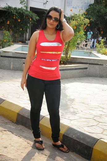 telugu actress mallu aunty apoorva hot cleavage pics in red tight