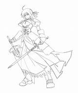 Fate Stay Night Saber Coloring Pages Deviantart Anime Template sketch template