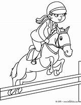 Jumping Horse Coloring Pages Show Girl Color Print Printable Getcolorings Rider Hellokids Online sketch template