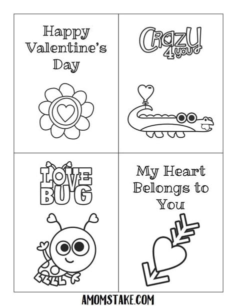 kindergarten printable valentines day cards  color printable word