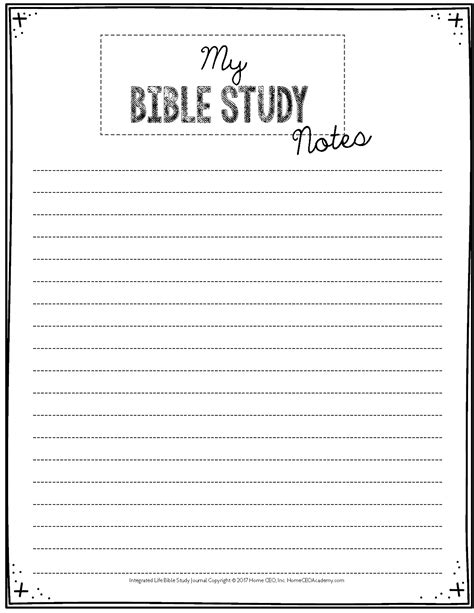 printable bible study notes template printable templates