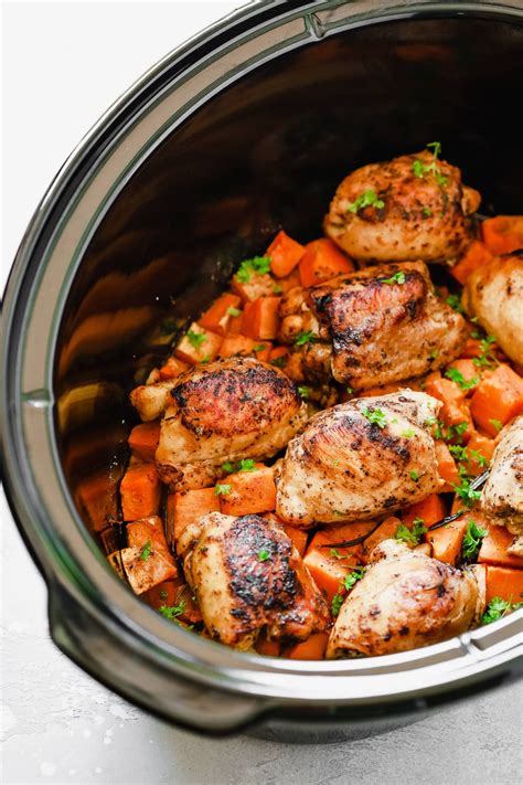 Slow Cooker Chicken And Sweet Potato Primavera Kitchen Slow Cooked