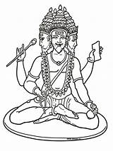 Shiva Brahma Coloriage Parvati Ganesha Brahman Worksheets Inde Hindouisme sketch template