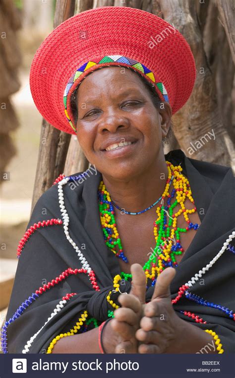 Portrait Of Zulu Woman Kwazulu Natal South Africa Stock