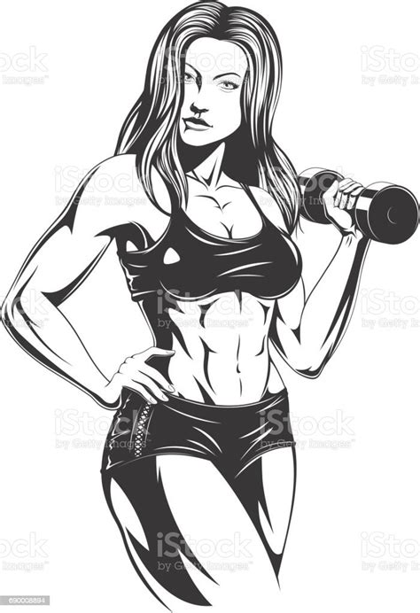 beautiful fitness girl stock illustration download image now women
