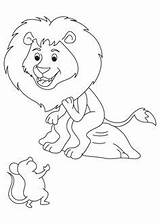 Lion Souris Coloring Raton Leon Fabula sketch template