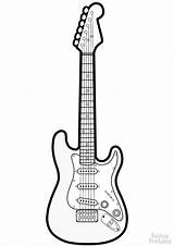 Guitarra Gitarre Electrica Guitarras Guitare Rock Supercoloring Eletric Colorier Basteln Printables Paracolorear sketch template