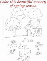 Spring Season Kids Coloring Printable Sketch Drawing Pages Beautiful Page2 Pdf Open Print  Paintingvalley sketch template
