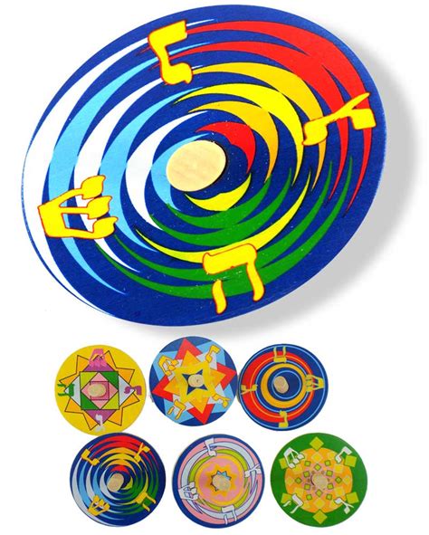 dreidel spinning colorful geometric dreidel