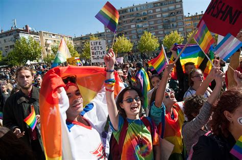 kosovo gay pride parade for lgbt rights is first ever in muslim majority nation on edge of