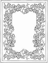 Coloring Pages Rose Adult Border Frame Borders Parchemin Frames Colouring Coloriage Flowers Parchment Tableau Choisir Un Pergamano Embroidery Cards Verob sketch template