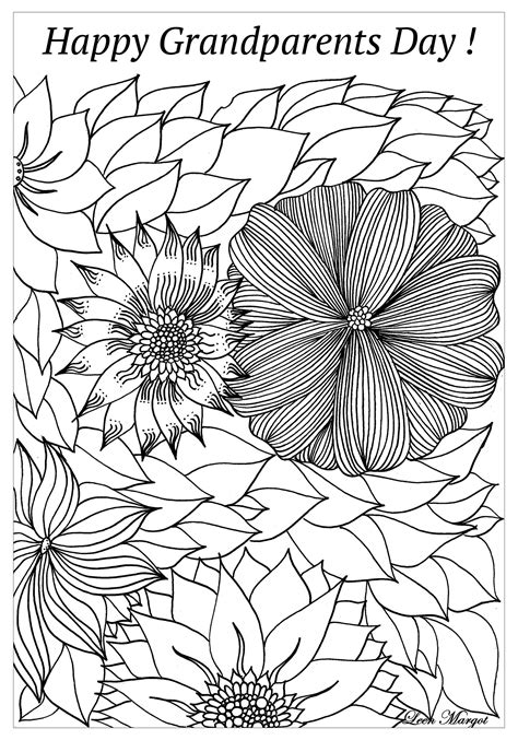 coloring page coloring complex happy grandparents day  leen