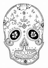 Coloriage Colorier Adults Skull Coloriages Erwachsene Malbuch Dessin Justcolor Morts Folklorico Crâne Décoré Adultes sketch template