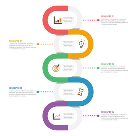 template timeline infographic colored horizontal  vector art