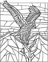 Mosaic Coloring Pages Printable Animal Mystery Eagle Mosaics Dover Glass Stained Publications Colouring Animals Color Doverpublications Book Welcome Kids Patterns sketch template