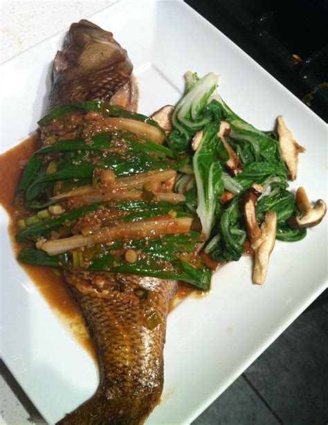 Chinese Style Black Sea Bass Cooking Sea Bass Food