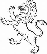 Lion Rampant Vector sketch template