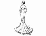 Dress Wedding Coloring Veil Dibujo Coloringcrew Strapless Fashion sketch template