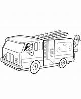 Coloring Truck Fire sketch template