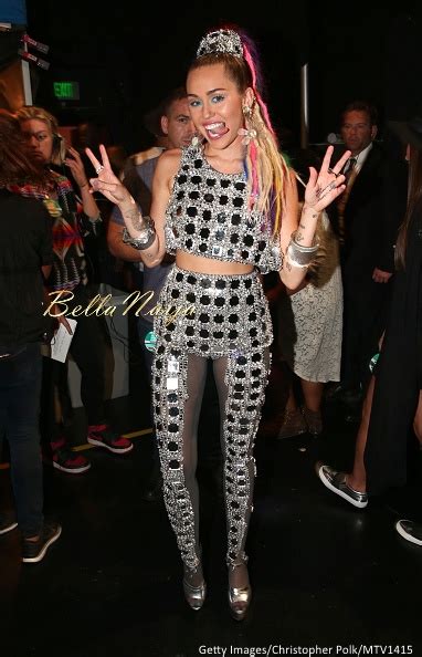 host of the night 10 outrageous outfits that miley cyrus wore at the 2015 vmas bellanaija