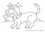 Coloring Pages Dog Kids Puppy Cute Animal Funny Bone Sheet Z31 sketch template