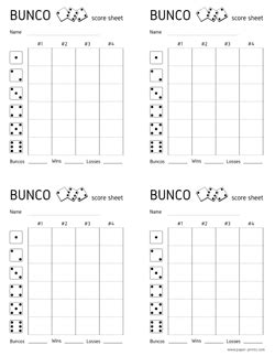print bunco score sheet letter paper