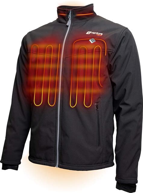 venture heat mens softshell heated jacket  battery pack outlast  windproof electric coat