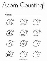 Acorn Counting sketch template