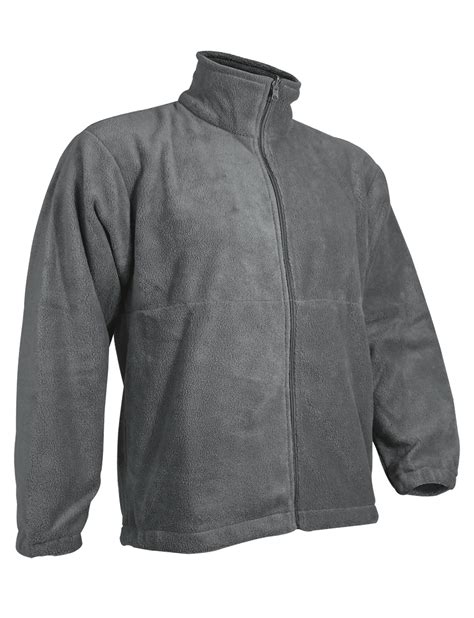 polar fleece jacket full zip grey