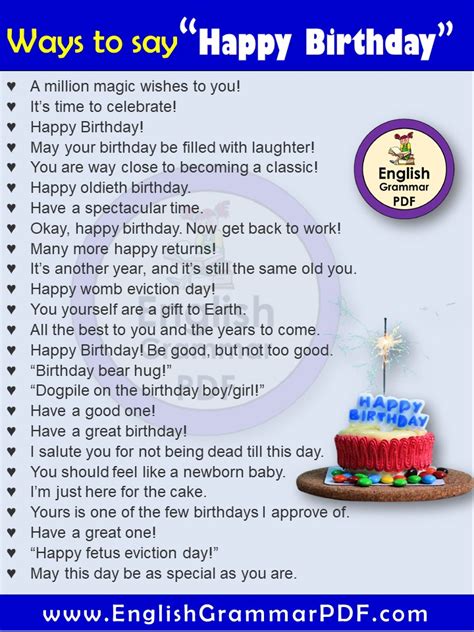 ways   happy birthday english grammar