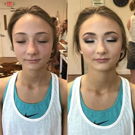 karbanksbeauty before and after prom makeup purple smokey