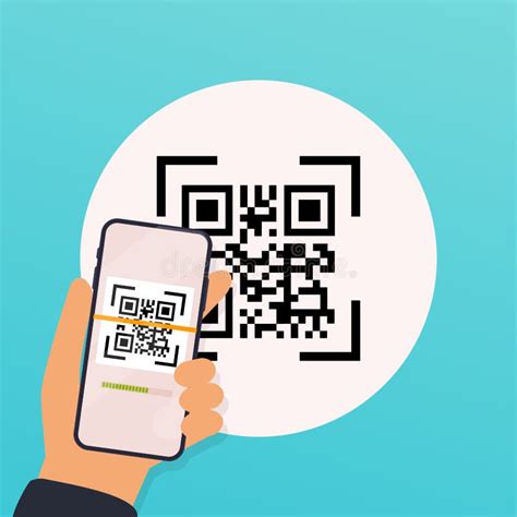 scan qr code  mobile phone electronic digital technology barcode vector illustration