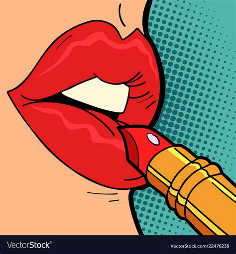 red lipstick woman lip makeup royalty free vector image
