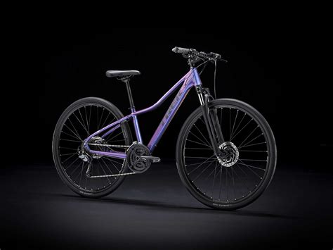 trek dual sport   mens hybrid bike purple flip