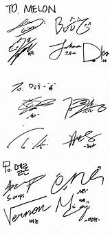 Seventeen Jeonghan Hoshi Woozi Seungkwan Signatures Coups Wonwoo Vernon Autographs The8 Mingyu Tanda Tangan 세븐틴 Kunjungi Disimpan sketch template