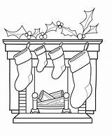 Christmas Coloring Stocking Pages Scene Kids sketch template