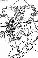 Miles Morales Gwen Stacy Spiderverse sketch template