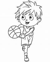 Coloring Basketball Player Printable Pages Cartoon Print Topcoloringpages Play Boy Playing sketch template