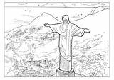 Brazil Colouring Coloring Christ Redeemer Pages Activityvillage Rio Kids Sheets Janeiro Postcards Colour Draw Rainforest Books America South Adult Features sketch template