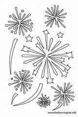 Fireworks Coloring Outline Firework Pages Colouring Group Clipart Flashcard July 4th Printable Preschool Learning Site Sheets sketch template
