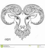 Aries Zodiac Drawn sketch template