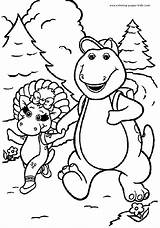 Coloring Barney Pages Cartoon Color Printable Sheets Dinosaur Friends Character Print Kids Book Sheet Characters Purple Back sketch template